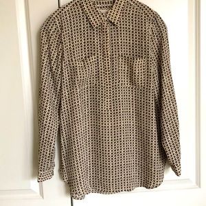 LOFT long sleeve half button down blouse